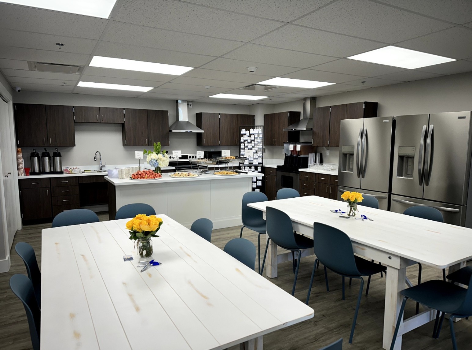 Large kitchen and dining area at Restoration House